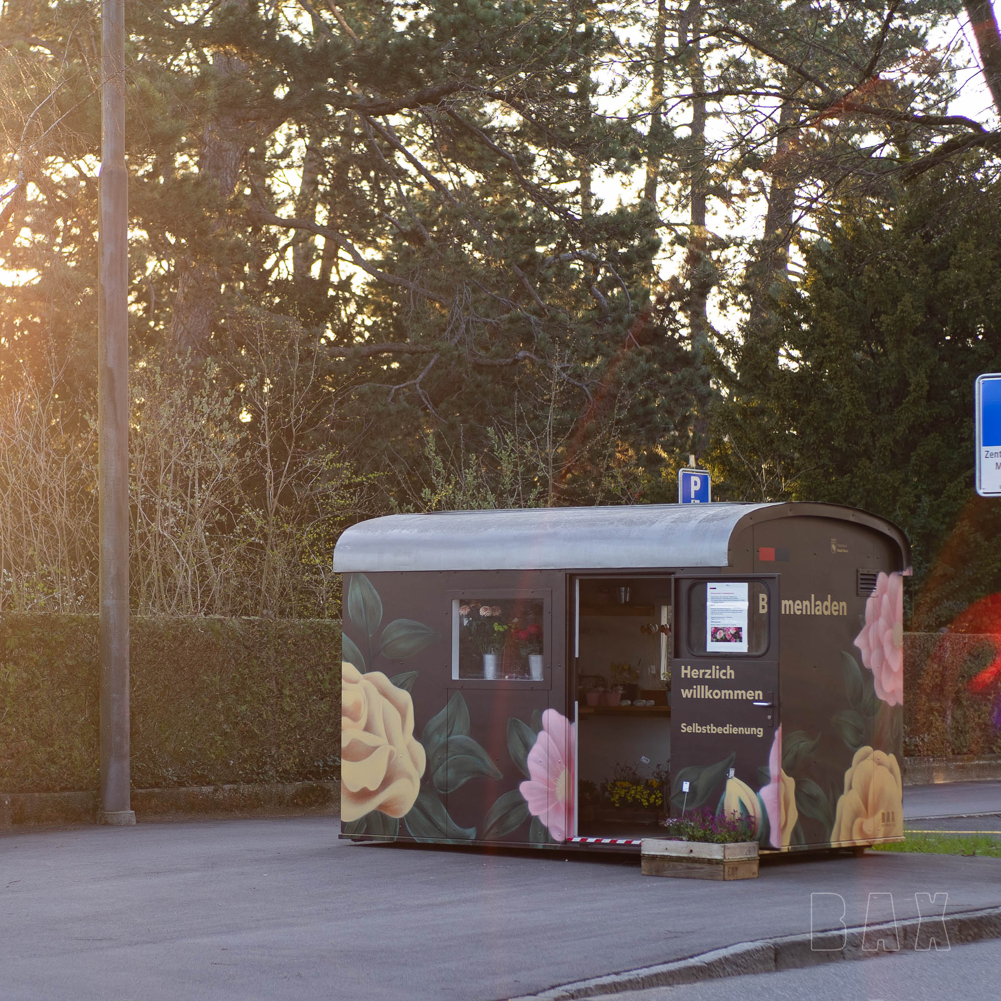 Blumen Verkaufswagen Stadt Bern
